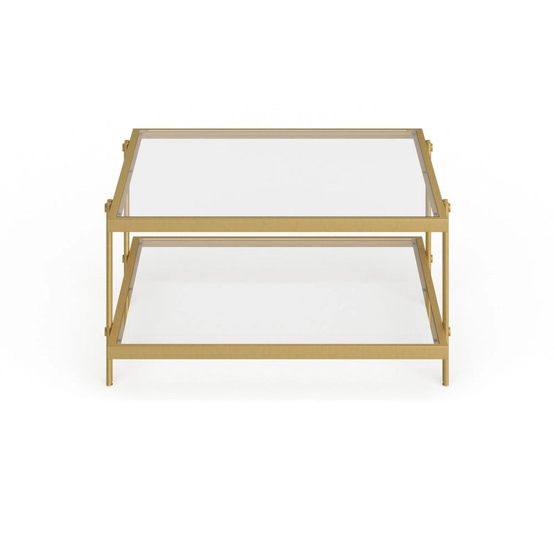 Inez Modern Steel and Glass Coffee Table