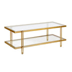Inez Modern Steel and Glass Coffee Table