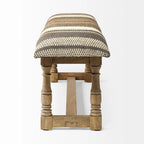 Greenfield I Brown & Beige Patterned Jute w/ Wood Frame Accent Bench - 59W x 14.3D x 19H