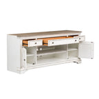 Magnolia Manor Antique White & Weathered Bark Entertainment TV Stand - 73 Wide