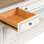 Magnolia Manor Antique White & Weathered Bark Entertainment TV Stand - 73 Wide