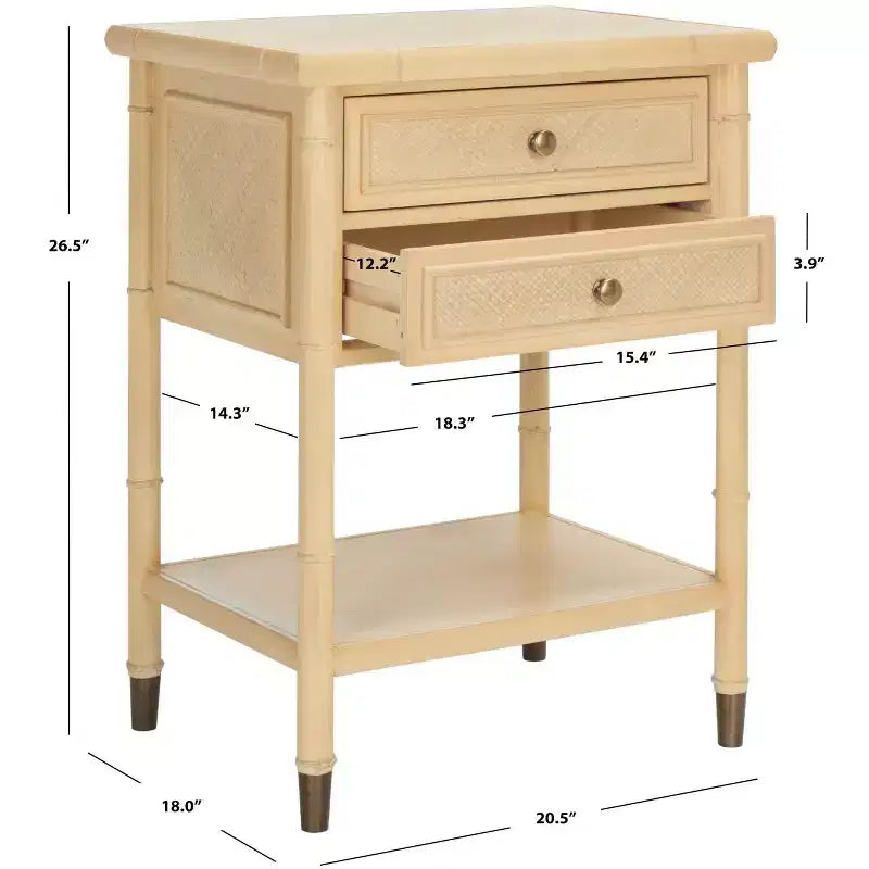 Ahab 2 Drawer 1 Shelf Accent Table - ACC6606 - Safavieh