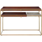Akari Marble Console Table - CNS3700A - Brown/White - Safavieh