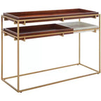 Akari Marble Console Table - CNS3700A - Brown/White - Safavieh