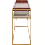 Akari Marble Console Table - CNS3700A - Brown/White - Safavieh