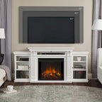 Calie 67 Electric TV Stand Fireplace in White by Real Flame