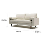 US Pride Faux Leather Mid-century Modern Sofa