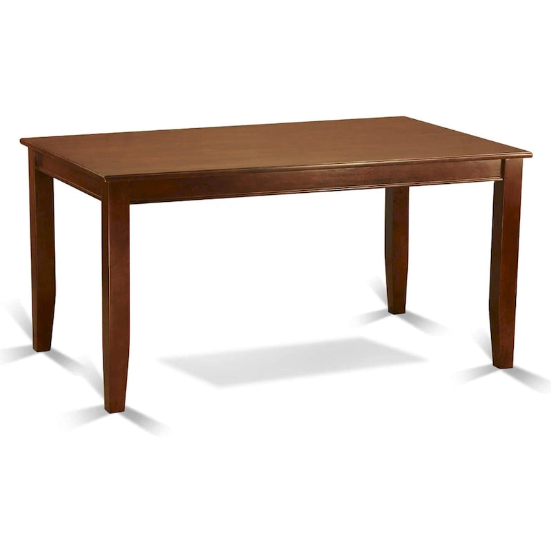 East West Furniture 6 Pc Dining set- A Dining Table with 4 Kitchen Chairs plus one Bench - Mahogany Finish (Seat Type Option)