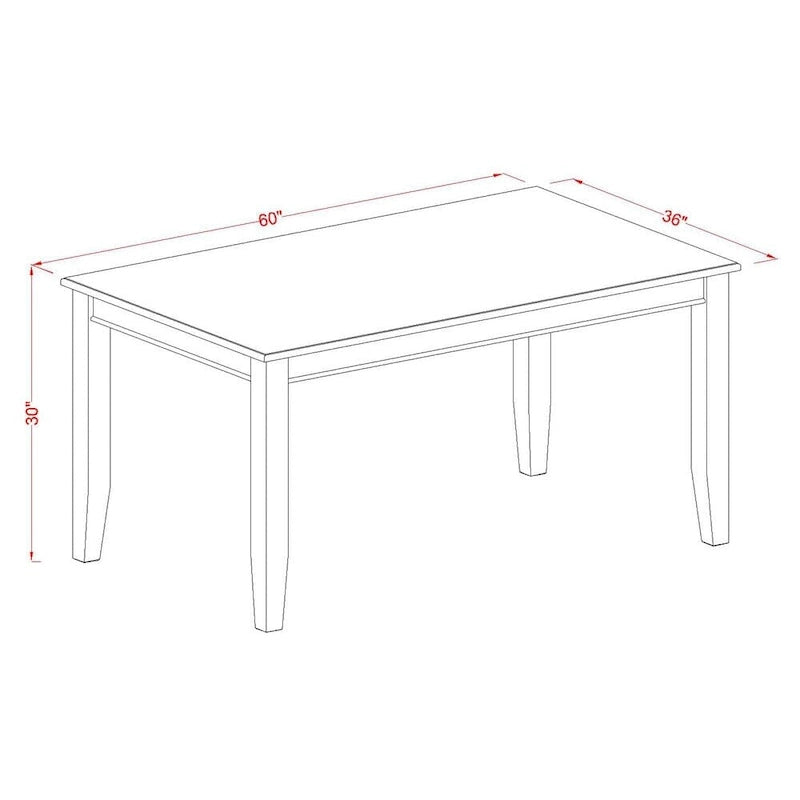 East West Furniture 6 Pc Dining set- A Dining Table with 4 Kitchen Chairs plus one Bench - Mahogany Finish (Seat Type Option)