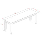 East West Furniture 6 Pc Dining set- A Dining Table with 4 Kitchen Chairs plus one Bench - Mahogany Finish (Seat Type Option)