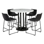 Centiar White/Black Circular Counter Height Table