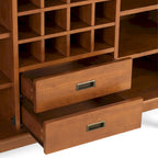 WYNDENHALL Tierney SOLID HARDWOOD 54 inch Wide Mid Century Modern Sideboard Buffet and Winerack - 54 W x 17 D x 36 H