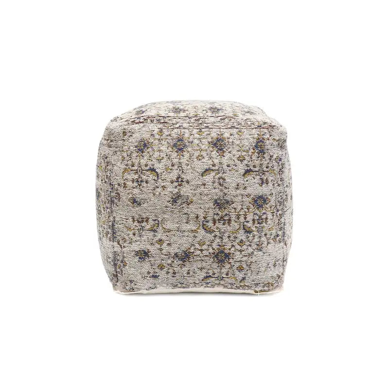 Pasargad Home Grandcanyon Premium Cotton Pouf, Toupe