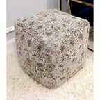 Pasargad Home Grandcanyon Premium Cotton Pouf, Toupe