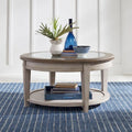 Heartland Antique White & Tobacco Round Ceiling Tile Cocktail Table
