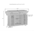 Crosley Alexandria Solid Granite Top Kitchen Island in Black Finish - 51.5 W x 18 D x 34 H