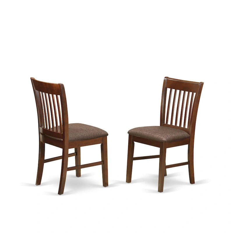 East West Furniture Dining Room Table Set Contains a Square Kitchen Table and Dining Chairs, Mahogany