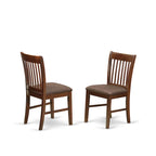 East West Furniture Dining Room Table Set Contains a Square Kitchen Table and Dining Chairs, Mahogany