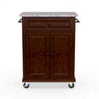 Crosley Compact Vintage Mahogany Finish Solid Granite Top Kitchen Cart and Island - 31W x 18D x 35.5H