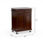 Crosley Compact Vintage Mahogany Finish Solid Granite Top Kitchen Cart and Island - 31W x 18D x 35.5H