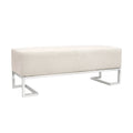 Pasargad Home Luxe Upholstered Stainless Steel Bench - W48xD16.5xH17.6