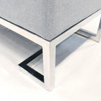 Pasargad Home Luxe Upholstered Stainless Steel Bench - W48xD16.5xH17.6