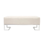 Pasargad Home Luxe Upholstered Stainless Steel Bench - W48xD16.5xH17.6