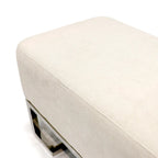 Pasargad Home Luxe Upholstered Stainless Steel Bench - W48xD16.5xH17.6