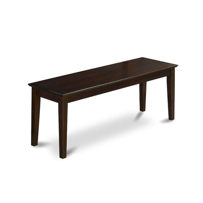 East West Furniture Capri Dining Room Bench with Wood Seat, 51x15x18 Inch, (Finish Options)