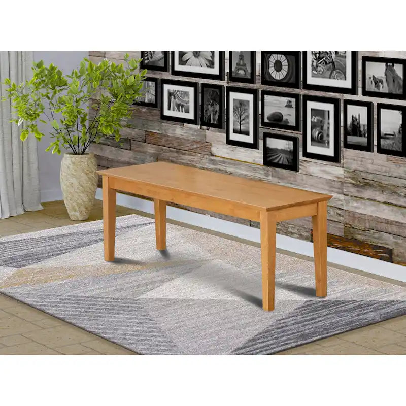 East West Furniture Capri Dining Room Bench with Wood Seat, 51x15x18 Inch, (Finish Options)