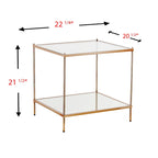 SEI Furniture Grant Glam Glass Side Table