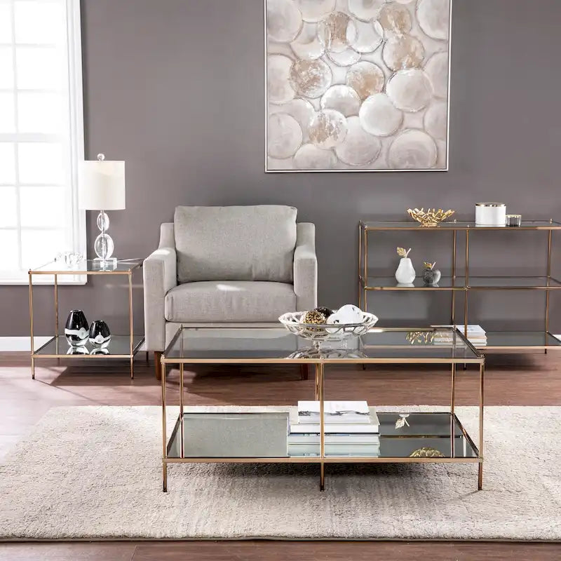 SEI Furniture Grant Glam Glass Side Table
