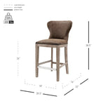Dorsey Brown and Grey Nubuck Counter Stool