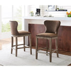 Dorsey Brown and Grey Nubuck Counter Stool