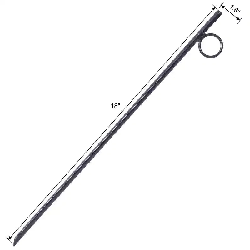 Garden Stakes, Plant Stakes With Heavy-duty 1 Loops, 3/8 Steel, Angled Ends, Non-slip Tent Canopy Ground Stakes For Campsites And Canopies