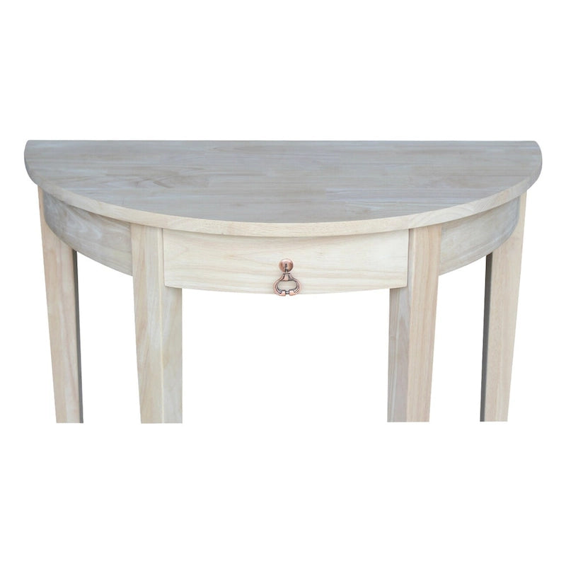 Demilune Unfinished Solid Parawood Table
