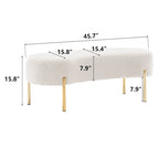 Ottoman Bench,upholstered bed bench Entryway Bench with Golden Metal Legs for Living Room - 45.7*15.4