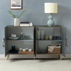 Connie 58 Contemporary Sideboard Buffet with Round Solid Wood Door Handles by HULALA HOME