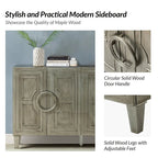 Connie 58 Contemporary Sideboard Buffet with Round Solid Wood Door Handles by HULALA HOME