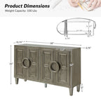Connie 58 Contemporary Sideboard Buffet with Round Solid Wood Door Handles by HULALA HOME