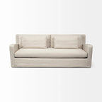 Denly Beige Fabric Slipcover w/ Double Stacked Back Cushions Sofa - 92.5W x 38.2D x 34.5H
