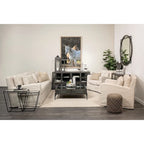 Denly Beige Fabric Slipcover w/ Double Stacked Back Cushions Sofa - 92.5W x 38.2D x 34.5H