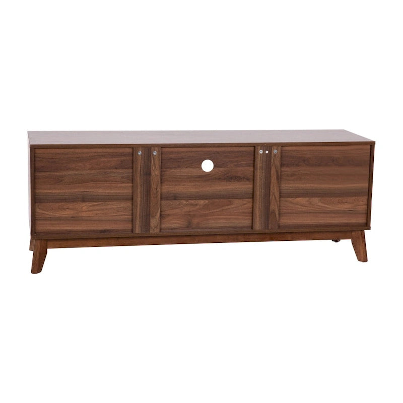 TV Stand with Adjustable Middle Shelf - Dual Soft Close Storage Doors