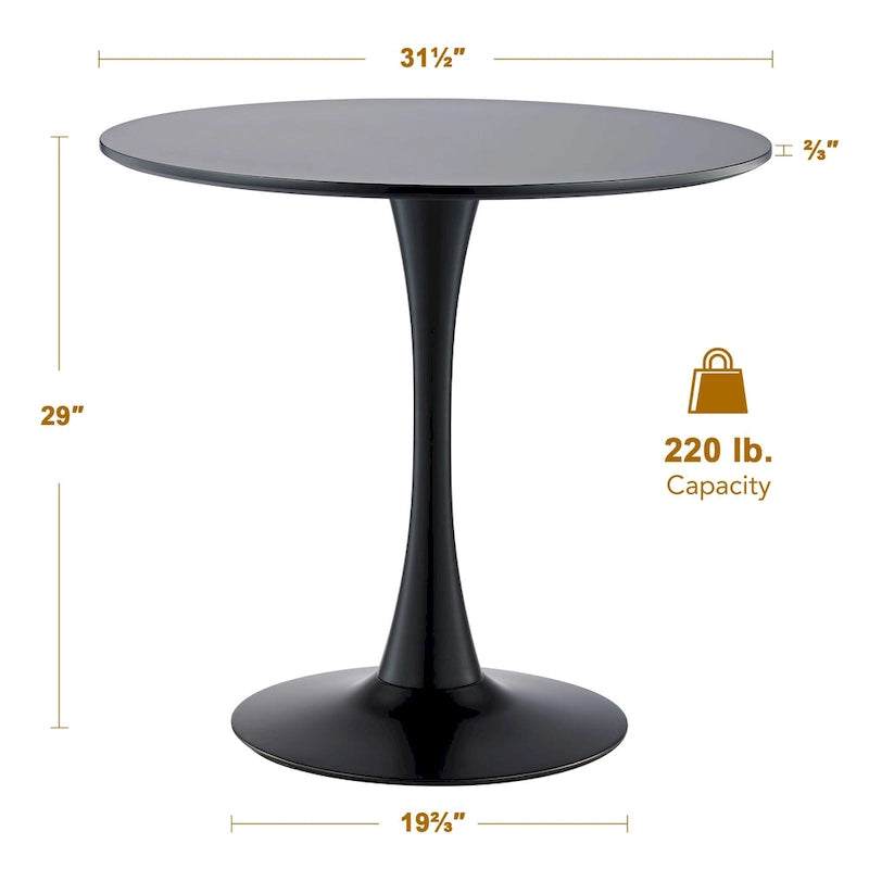 CO-Z 31.5 Inch Modern Round Kitchen and Dining Table for 2-4