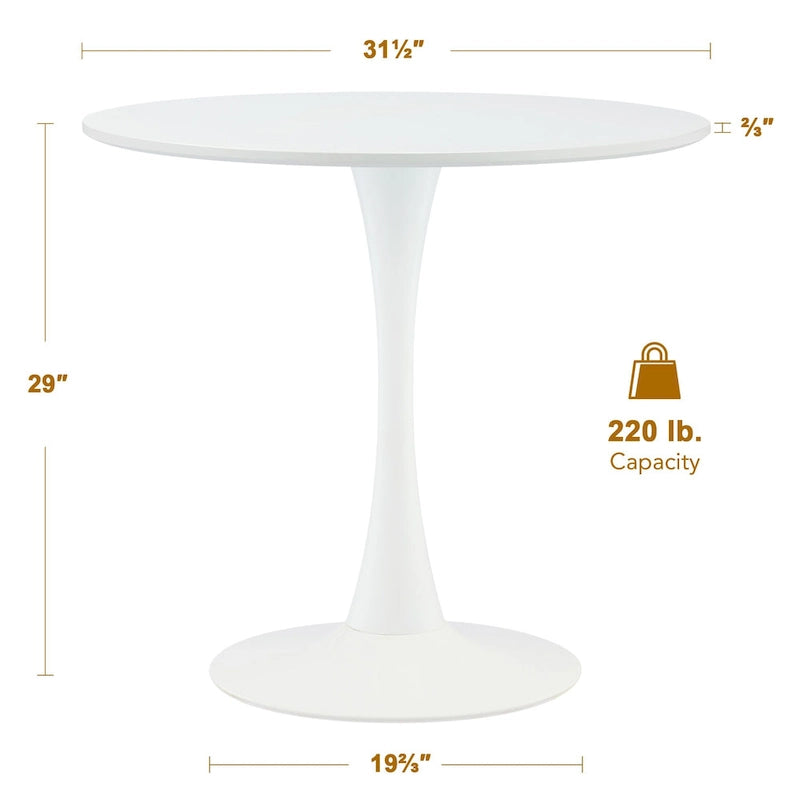 CO-Z 31.5 Inch Modern Round Kitchen and Dining Table for 2-4