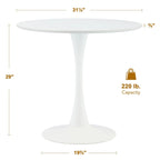 CO-Z 31.5 Inch Modern Round Kitchen and Dining Table for 2-4