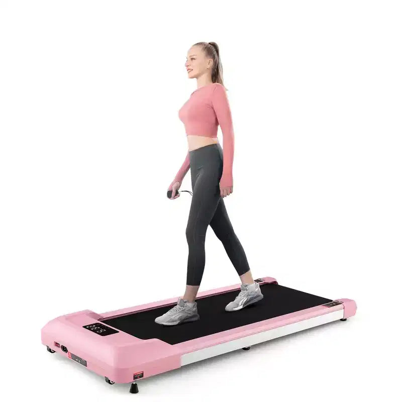 Costway 0.6-3.8MPH Walking Pad Under Desk Treadmill with Remote Control and LED Display Black/Pink/White/Grey