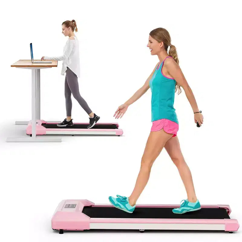 Costway 0.6-3.8MPH Walking Pad Under Desk Treadmill with Remote Control and LED Display Black/Pink/White/Grey