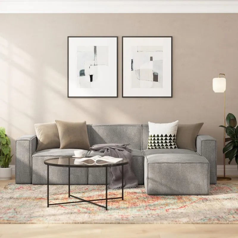 Contemporary Modular Sectional Sofa Armless Middle Chair - 36.75D x 28.25W x 28H