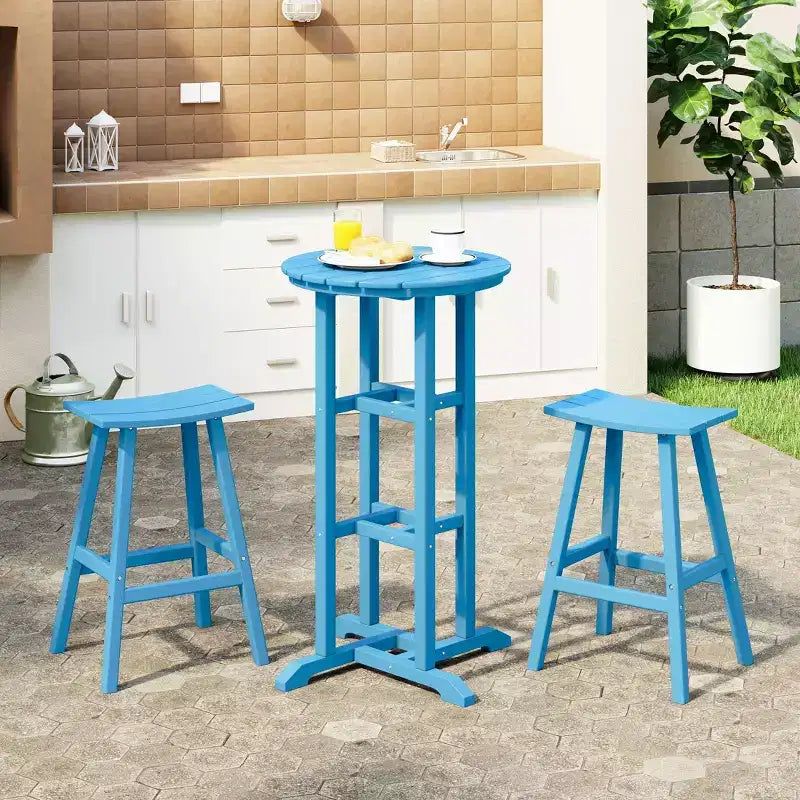 WestinTrends Malibu All Weather Hdpe Outdoor Patio Bar Height Bistro Set (3-piece)